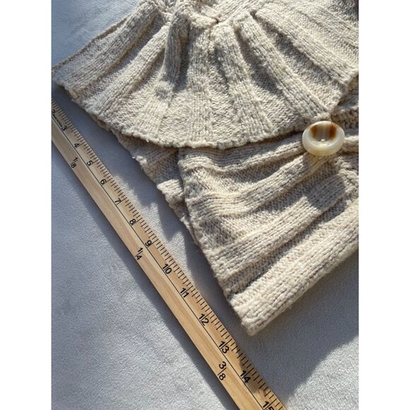 Free People XS Womens Cable Knit Wrap Cardigan Sweater Beige Wool & Acrylic Y2K - Picture 5 of 14